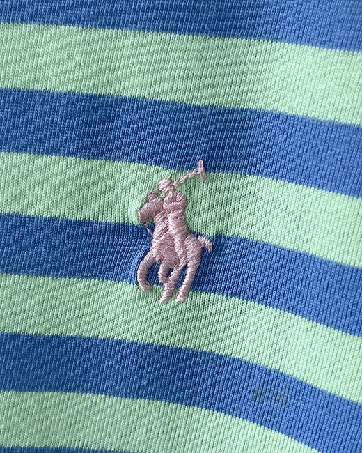 THS 4.28-无 RL家 童装 蓝绿条纹短袖T恤 CH054 商品图3