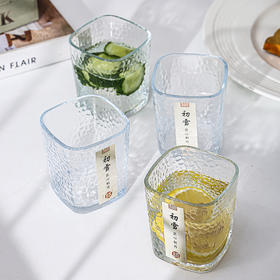 「19.9到手4只！初雪锤纹杯」初雪锤纹玻璃小茶杯 现代简约加厚玻璃杯耐热品茗杯玻璃水杯餐饮用具