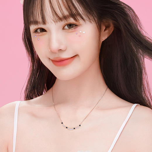 【心月之恋项链 黑银款】Fanci银饰 幻梦心月系列 生日礼物送女友 商品图3