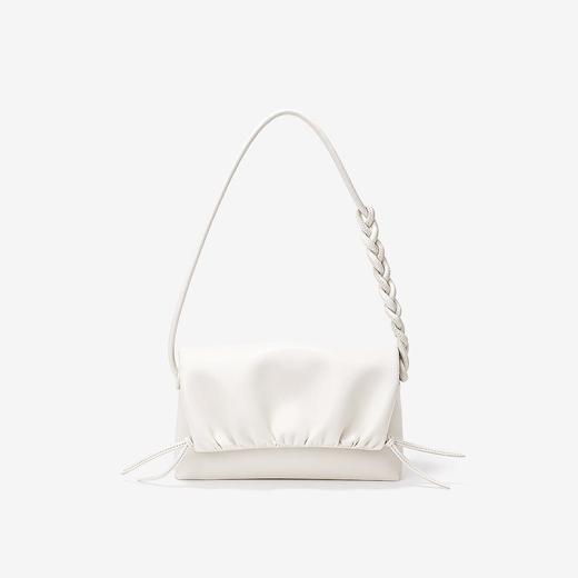 新款韩系褶皱云朵包 ins时尚百搭抽绳斜挎包小众设计真皮单肩包女 商品图4