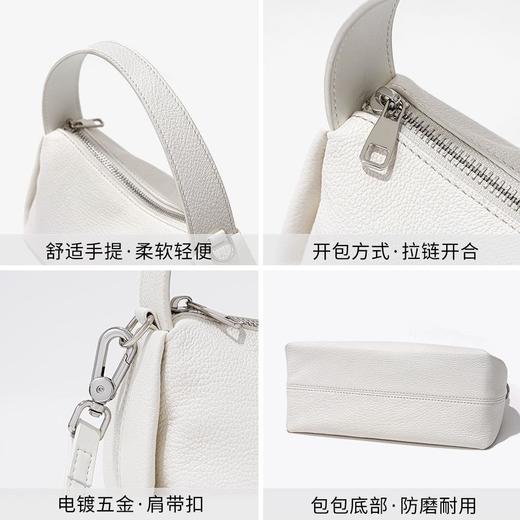 2024春季新品枕头包包山羊皮通勤百搭斜挎包高级感纯色时尚手提包 商品图3
