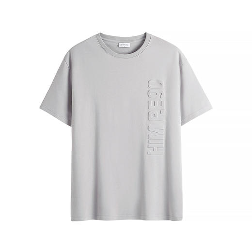 HIM漢崇  男士百搭短袖T恤男士高街舒适立体印花圆领上衣 2026夏季 商品图4