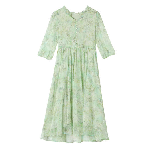 ASE-25015夏季V领气质优雅时尚真丝连衣裙 商品图4