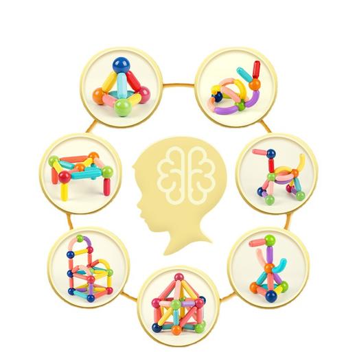 【提升孩子认知能力和空间思维】奕思瑞百变磁力棒片男孩女孩宝宝智力拼图儿童益智积木拼装磁铁玩具 商品图4