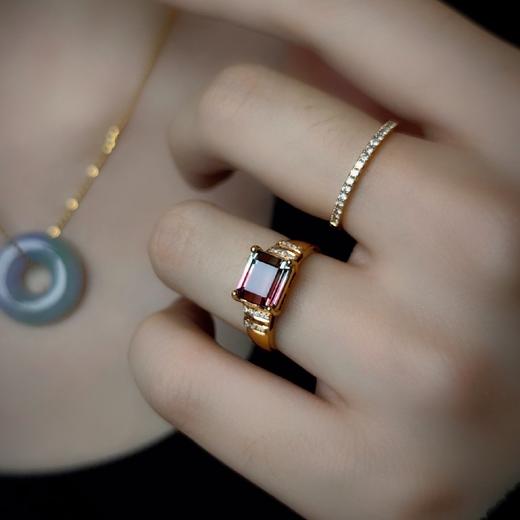 18k镶嵌西瓜碧玺戒指 商品图3