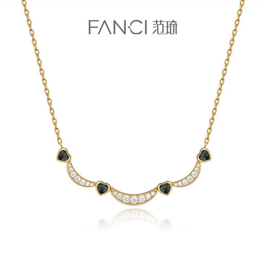 【心月之恋项链 黑金款】Fanci银饰 幻梦心月系列 生日礼物送女友 商品图0