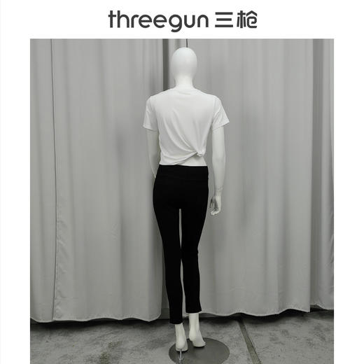 Threegun三枪 水洗牛仔修身女九分裤-60882B011 商品图2
