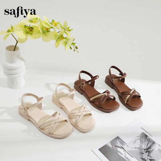 Safiya/索菲娅2024夏季民族风露趾软底两穿沙滩凉鞋 SF42115020 商品图3