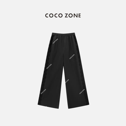 COCO ZONE设计感蕾丝拼接镂空阔腿裤夏季宽松显瘦休闲裤CC2B0759 商品图0