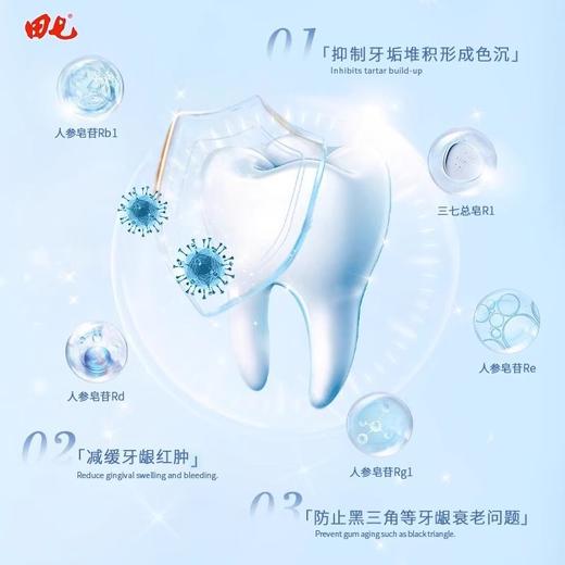 田七牙膏美白护龈120g清新口气清洁牙齿口腔家庭装 商品图6