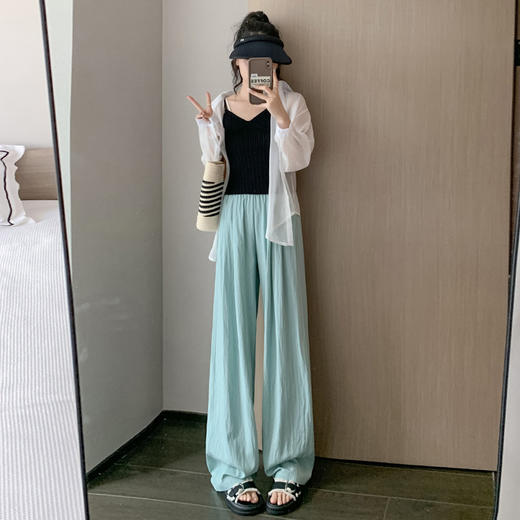【轻如冰丝，舒适透气】百搭易配遮肉显瘦，春夏新品冰丝休闲山本裤女，高腰宽松拖地裤。轻柔材质令你感受前所未有的舒适透气，多色可选点亮你的衣橱！ 商品图1