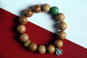 DQ0260°印度老山檀香&925银五路财神符手串