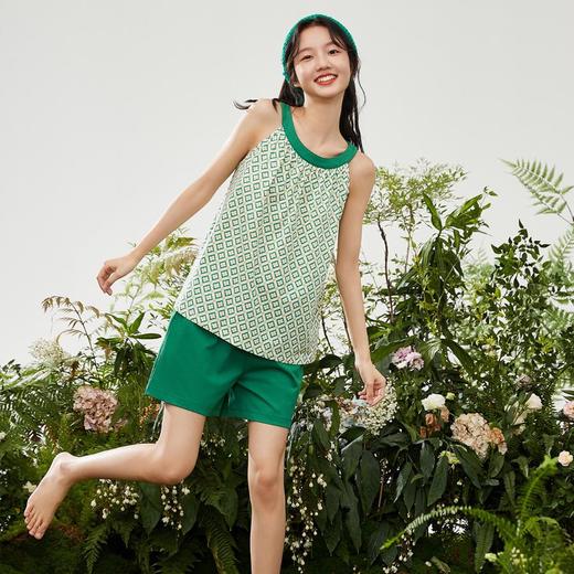 3部顶瓜瓜女士趣野短袖双层肤感家居服套装DJJWX-AQ22565 商品图2
