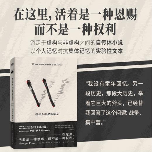 《W——我私人的奥斯威辛》（卡尔维诺、安妮·埃尔诺一致推崇，法国文学大师乔治·佩雷克先锋代表作，写就宏大历史下独特的个人回忆 商品图1