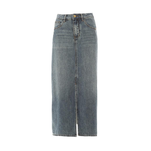 VIMAGE纬漫纪夏季新款高腰包臀开叉显瘦时尚牛仔半身裙V2106730 商品图5