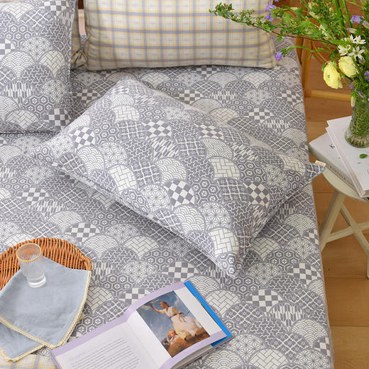 清雅和风系列竹纤维凉席枕套可机洗可折叠枕套枕罩2024夏季新款 商品图2