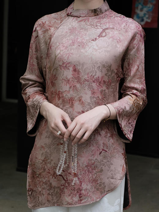 盛唐婧 |真丝提花异色罗长衫 商品图8