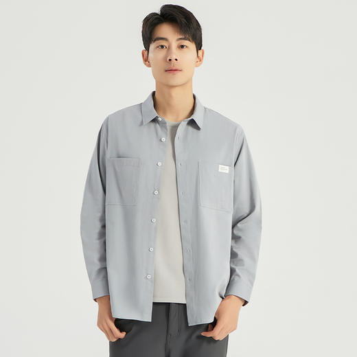 【100%棉】圣得西年春季男士中青年胸前口袋商务长袖衬衫 商品图2