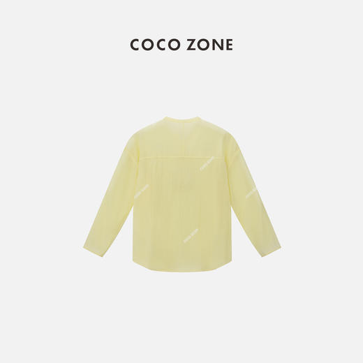 COCO ZONE"午后花园"夏季100棉盘扣立领衬衫通勤百搭纯色长袖上衣CC1B0962 商品图1