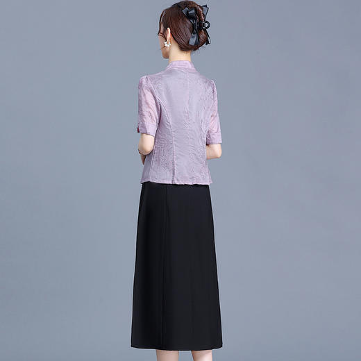 新中式国风连衣裙，复古印花短款上衣外套+内搭连衣裙两件套QYM-KED-H1785T-Y 商品图2