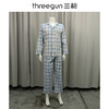 Threegun三枪 丝光棉彩格翻领开襟长袖长裤男家居套-81413D911 商品缩略图12
