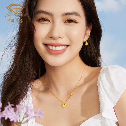 「追光」繁花黄金耳饰 银杏足金耳坠 商品图5