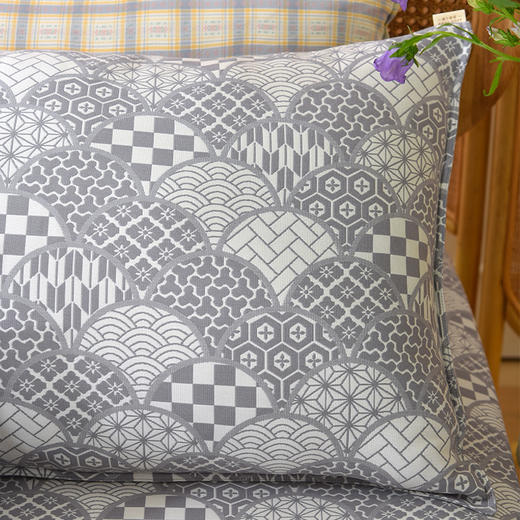 清雅和风系列竹纤维凉席枕套可机洗可折叠枕套枕罩2024夏季新款 商品图3