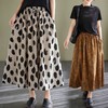 雀说 复古棉麻印花宽松松紧腰显瘦大摆中长款半身裙JMB091-555 商品缩略图2