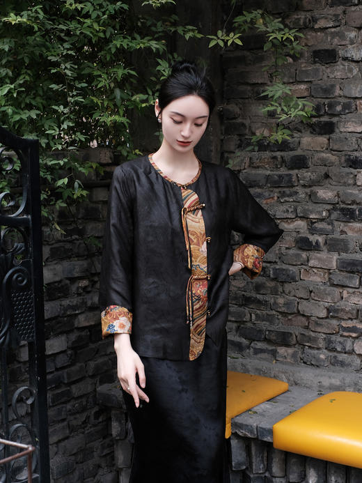 盛唐婧 |香云纱江涯海水纹两面穿外套 商品图8