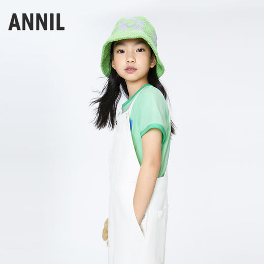 女童时尚活力背带中裤BLUE新款安奈儿童装实体店同款AG426662 商品图2