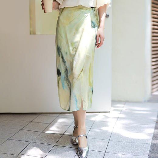 【福利清仓】定制印花| 真丝双绉高腰半身裙 商品图2