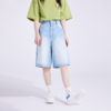ACEYKYB黄子韬提花牛仔裤2025夏季新款水洗做旧复古百搭五分短裤 商品缩略图0