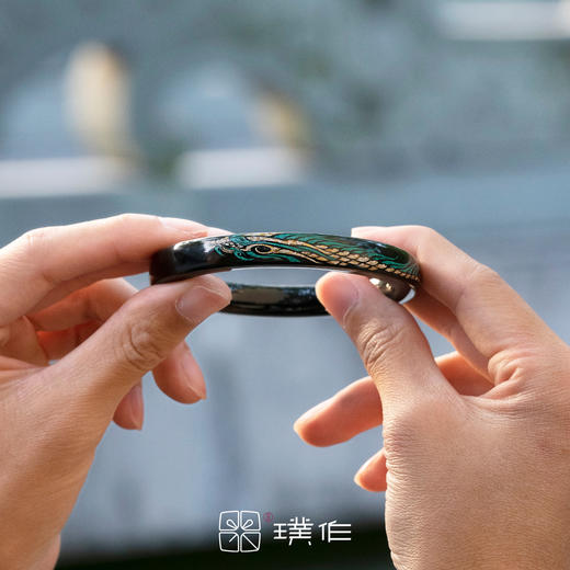 璞作文化 龙凤叮当手镯/青白龙手镯/老虎手镯 和田玉大漆工艺 商品图6