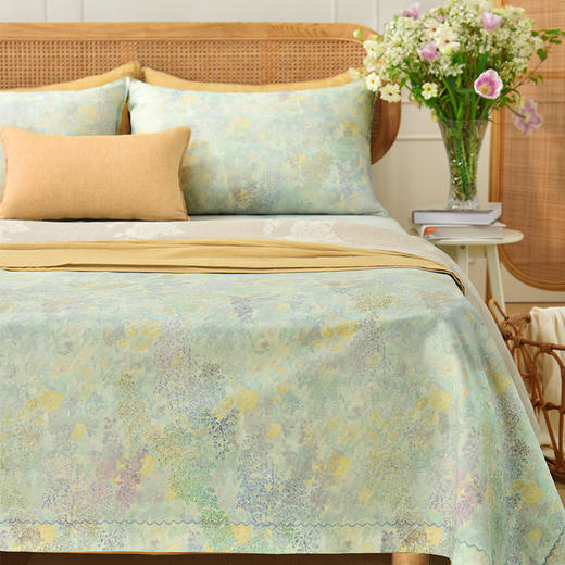 春日写意系列床单枕套床单纯棉100全棉防滑夏季双人定制 商品图1