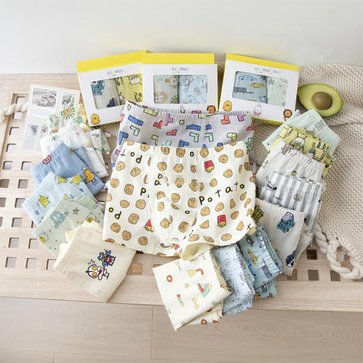 【高品质不夹屁屁，妈妈放心的小裤裤】4条装儿童内裤 女童男童纯棉a类 图案随机 平角卡通中大童短裤 便当盒装学生棉内裤-QQ 商品图10