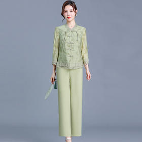 新中式国风印花小衫，阔腿裤两件套QYM-KED-H1759-Y
