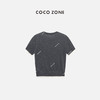 COCO ZONE2024‘格雷系“女时尚撞色圆领短袖针织开衫单排扣上衣CC2A0381 商品缩略图1