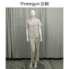 Threegun三枪 高支纯棉彩格翻领开襟短袖长裤女家居套-82114D011 商品缩略图3