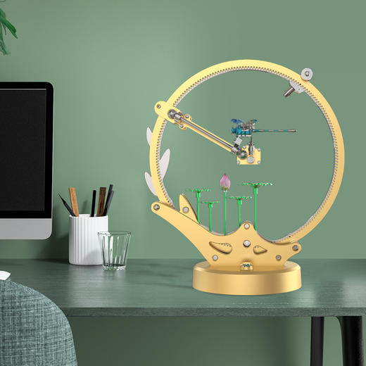 TECHING/土星文化 机械蜻蜓金属机械艺术组装摆件 商品图3