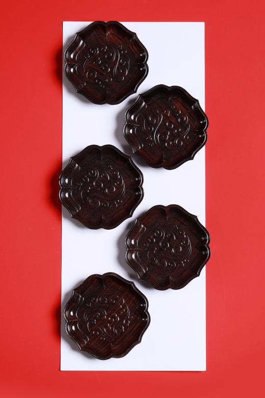 LP0124-1°紫光檀莲花祥云茶杯垫 商品图2