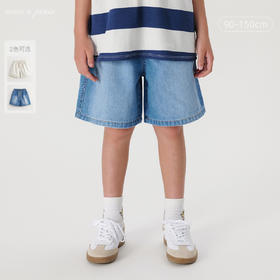 马克珍妮男童舒适纯棉五分牛仔短裤儿童裤子2024年夏装新款240517