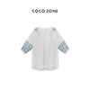 COCO ZONE"蔷薇日记”时尚高级感绣花短袖衬衫宽松显瘦V领套头上衣CC1B1041 商品缩略图0