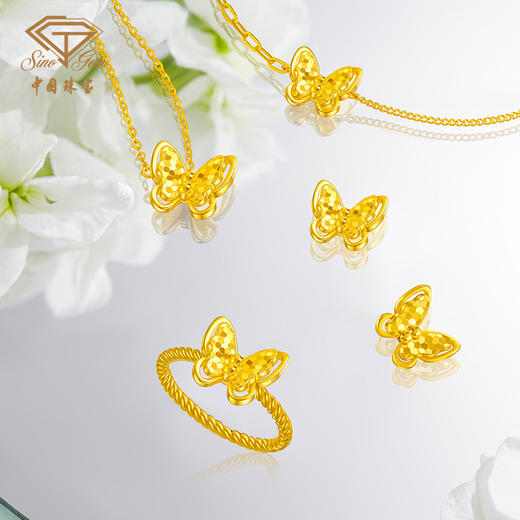 「追光」星蝶黄金足金爆闪蝴蝶耳饰耳钉 商品图3