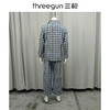 Threegun三枪 丝光棉彩格翻领开襟长袖长裤男家居套-81413D911 商品缩略图2