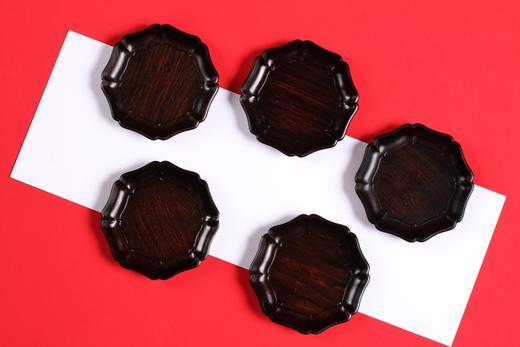 LP0124-4°紫光檀葵口茶杯垫 商品图1