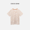 COCO ZONE“橘子”夏季时尚条纹短袖T恤复古撞色圆领修身显瘦上衣CC1B1089 商品缩略图1