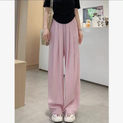 「四色可选！山本裤慵懒风」褶皱肌理感裤子 日系甩甩休闲遛弯裤宽松女士阔腿裤褶皱裤下装 商品图1