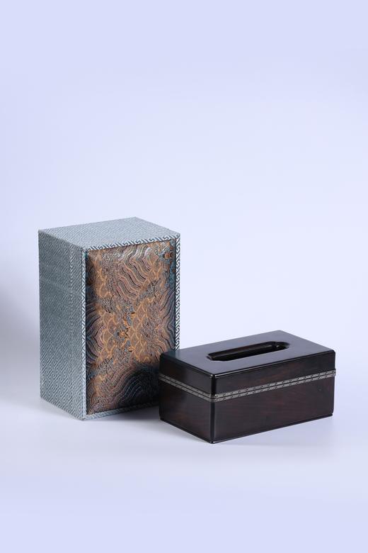 SDMG0066°紫光檀嵌银丝纸巾盒 商品图7
