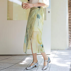 【福利清仓】定制印花| 真丝双绉高腰半身裙