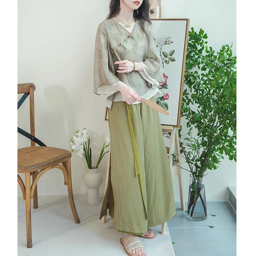 裁缝学苑AS239新中式国风上衣纸样阔腿裤宋裤套装打版裁剪样板 商品图4